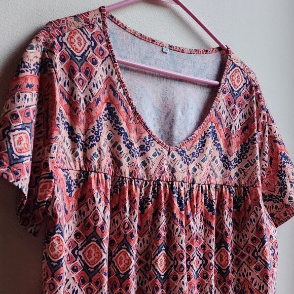 Amazon Aztec Zig-Zag Style V-Neck Shortsleeve Jersey Size 2XL - Picture 3 of 14